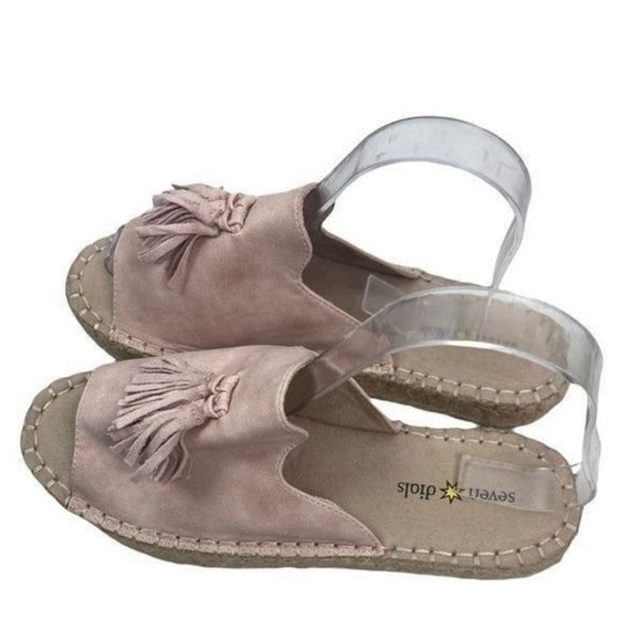 SEVEN DIALS‎ Pink Wendelle peep toe espadrilles - Picture 3 of 4